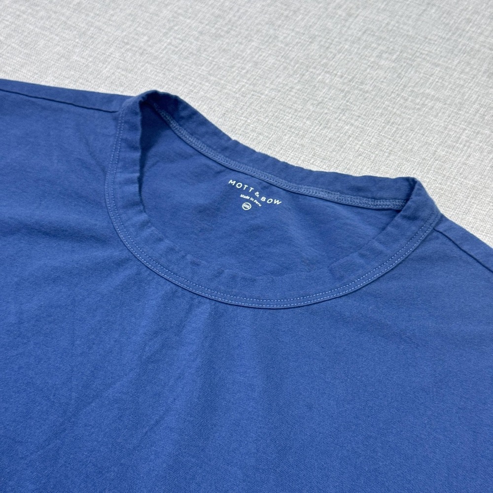 Mott & Bow T-Shirt Mens 3XL Blue Crew Neck Cotton Tagless‎ Jersey Basic